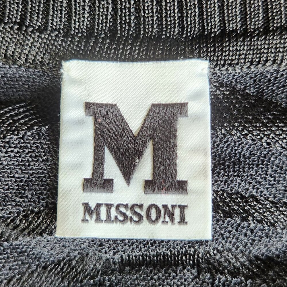 Vintage Missoni knit wool/cotton/viscose  black cropped sweater/cardigan Sz XS-S - Picture 6 of 9